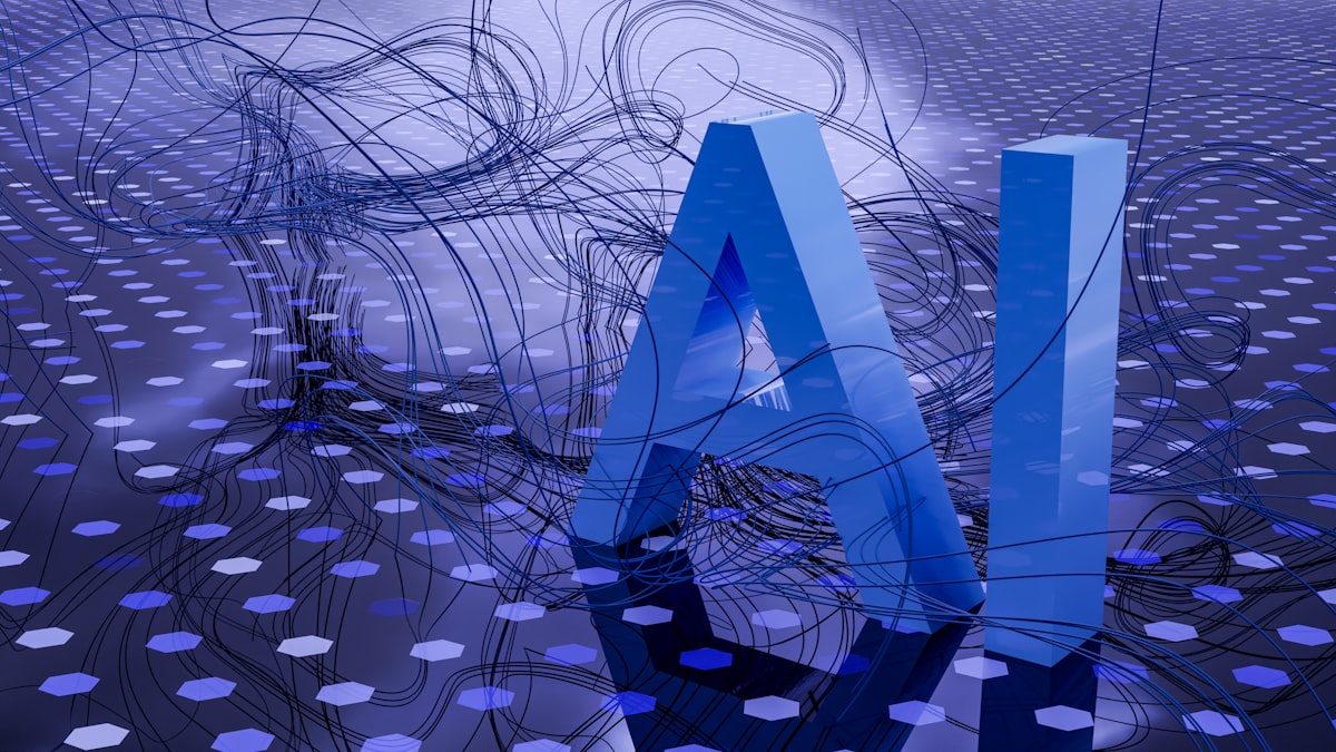 Abstract glowing artificial intelligence visualization