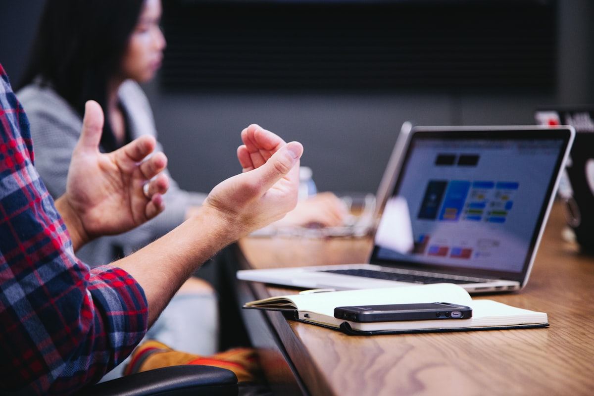 Product team working together in an office